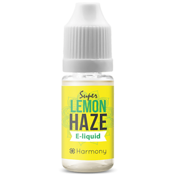 En flaske Harmony E-Væske 600mg CBD - Lemon Haze (10ml) e-væske.