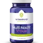 En blå flaske mærket "Vitakruid – Multi Dag & Nat® Kvinde," indeholdende 2 x 30 tabletter multivitaminer og mineraler til kvinder.