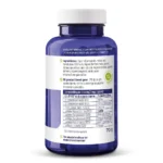 En blå flaske Vitakruid - Symflora® Original (90 vega kapsler) kosttilskud med en hvid låg, med ingredienser, ernæringsoversigt og produktinformation på hollandsk på etiketten.